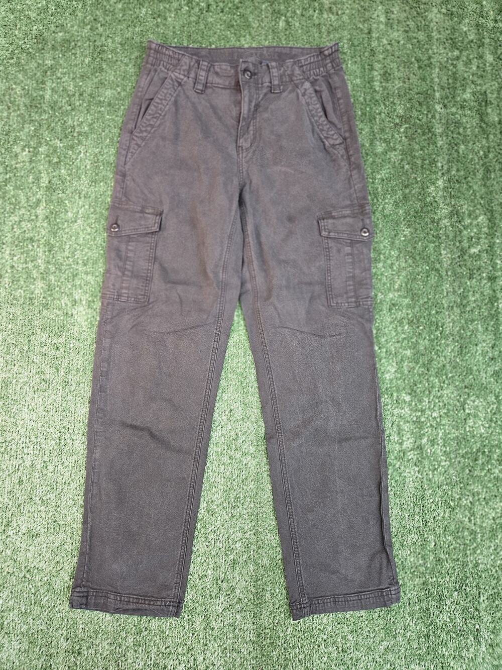 American Eagle Real Good Stretch Cargo Pants Women 6 Black Straight Leg Utility
